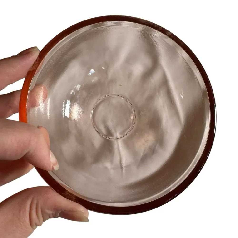 Vintage Unbranded Pink‎ Clear Glass Bowl Small